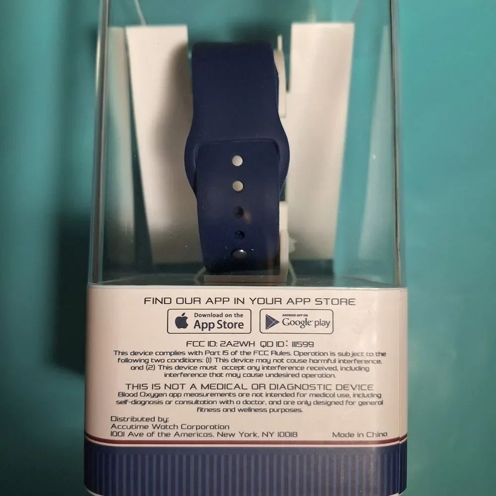 IZOD Unisex Smart Watch Plastic Strap in Silver and Navy One Size